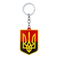 Брелок на ключі Magnet гумовий Герб України Тризуб 5,5x4,1x0,3 см Чорно-червоний (19411)