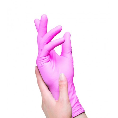 Рукавички нітрилові неопудрені текстуровані Medicom S 50 пар Рожевий (MR56849) в інтернет супермаркеті PbayMarket!
