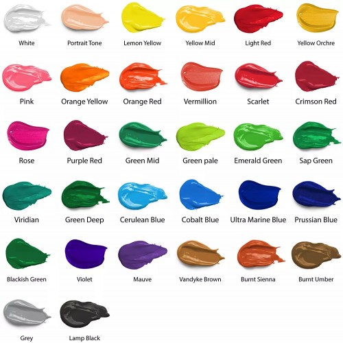 Гуаш YOVER набір 32 кольори з пензликом та палітрою в інтернет супермаркеті PbayMarket!