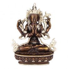 Статуетка HandiCraft Авалокитешвара тиб. Ченрезиг Бронза сріблення 9 см (23887)