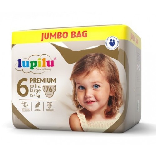 Підгузники Lupilu Premium JUMBO BAG Extra large 6 15+ кг 76 шт в інтернет супермаркеті PbayMarket!