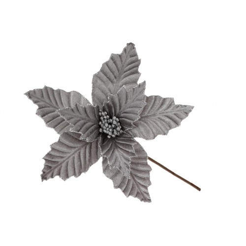 Декоративна квітка BonaDi Пуансетія 24 см Срібний (807-318) в інтернет супермаркеті PbayMarket!