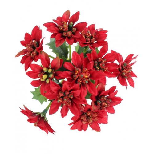 Декоративна квітка BonaDi Пуансетія 8 шт 18 см Червоний (709-323) в інтернет супермаркеті PbayMarket!