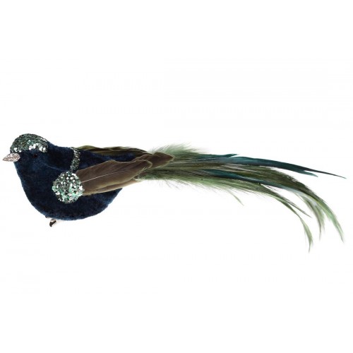 Декоративна пташка на кліпсі BonaDi 19 см Зелений із сріблястим (499-079) в інтернет супермаркеті PbayMarket!