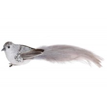 Декоративна пташка на кліпсі BonaDi 4 шт 21 см Сріблястий (499-031)