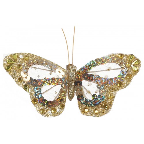 Декоративний метелик на кліпсі BonaDi 11 см Золотистий (117-902-2) в інтернет супермаркеті PbayMarket!