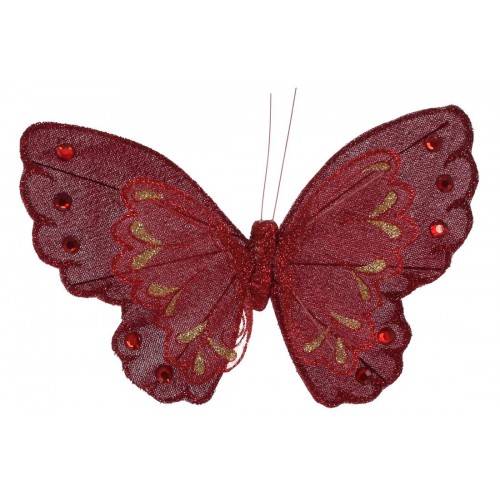 Декоративний метелик на кліпсі BonaDi Червоний 21 см Червоний (117-912) в інтернет супермаркеті PbayMarket!