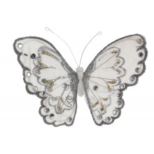 Декоративний метелик на кліпсі BonaDi Білий 21 см Білий (117-912)