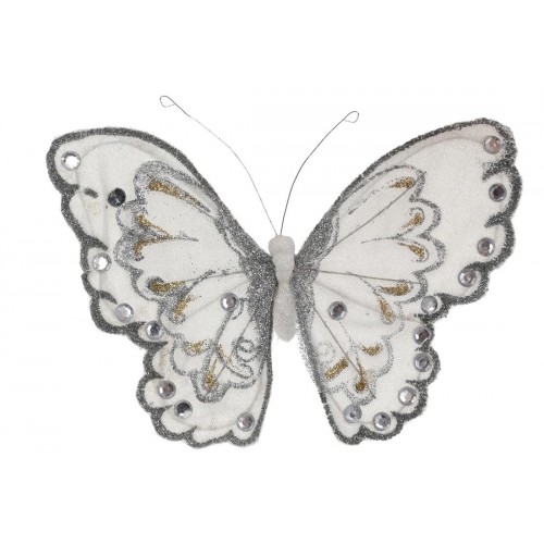 Декоративний метелик на кліпсі BonaDi Білий 21 см Білий (117-912) в інтернет супермаркеті PbayMarket!