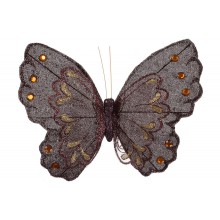 Декоративний метелик на кліпсі BonaDi 21 см Коричневий (117-912)