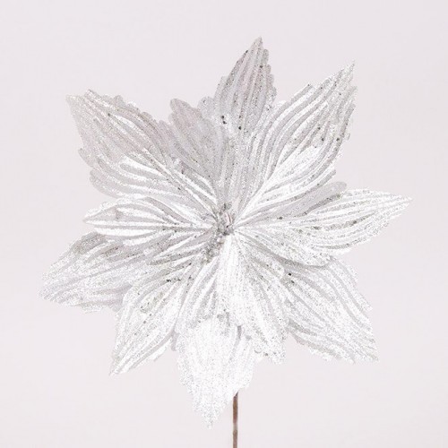 Декоративна квітка Flora Пуансетія 30 см Срібний (75350) в інтернет супермаркеті PbayMarket!