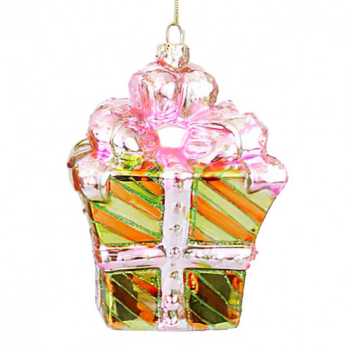 Підвіска новорічна BonaDi Подарунок 11.5 см Рожево-золотистий (172-904) в інтернет супермаркеті PbayMarket!