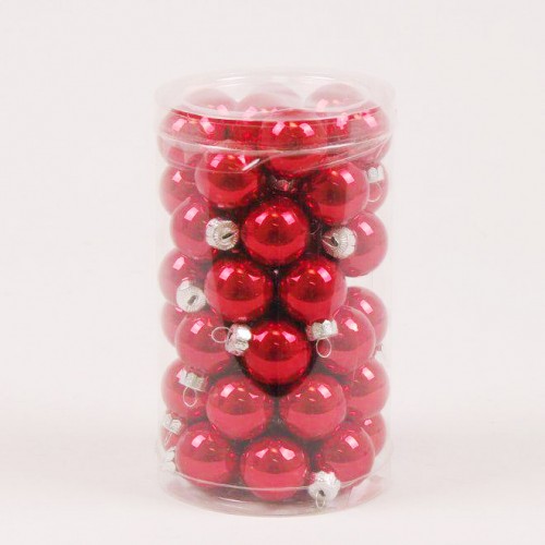 Кульки скляні Flora D 2,5 см 48 шт Червоний (44517) в інтернет супермаркеті PbayMarket!