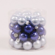 Кульки скляні Flora D 3 см 45 шт Темно-синій (44546)
