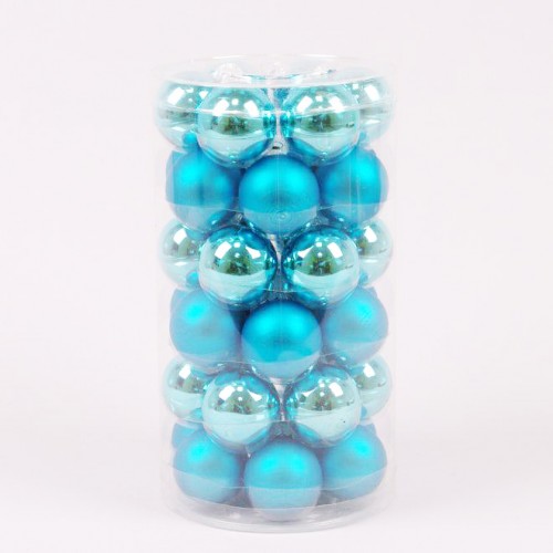 Кульки скляні Flora D 3,8 см 36 шт Блакитний (44610) в інтернет супермаркеті PbayMarket!