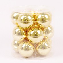 Кульки скляні Flora D 8 см 15 шт Золотистий (44605)