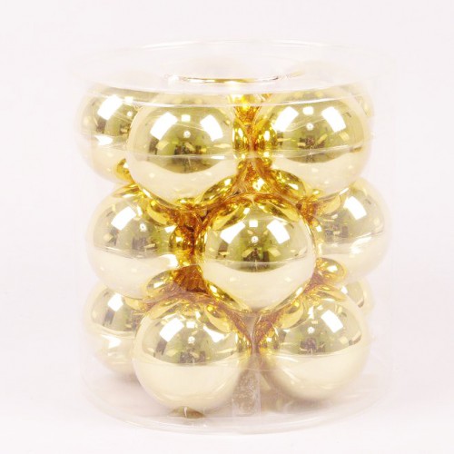 Кульки скляні Flora D 8 см 15 шт Золотистий (44605) в інтернет супермаркеті PbayMarket!