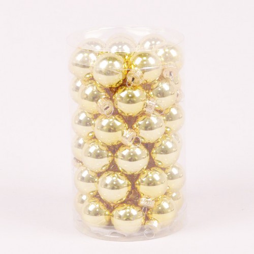 Кульки скляні Flora D 2,5 см 48 шт Золотистий (44531) в інтернет супермаркеті PbayMarket!