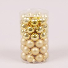 Кульки скляні Flora D 2,5 см 48 шт Золотистий (44515)