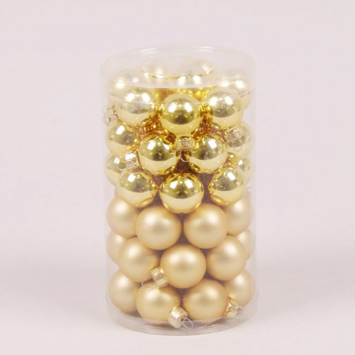 Кульки скляні Flora D 2,5 см 48 шт Золотистий (44515) в інтернет супермаркеті PbayMarket!