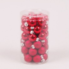 Кульки скляні Flora D 2,5 см 48 шт Червоний (44516)