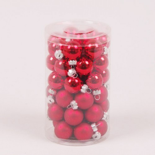 Кульки скляні Flora D 2,5 см 48 шт Червоний (44516) в інтернет супермаркеті PbayMarket!