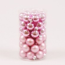 Кульки скляні Flora D 2,5 см 48 шт Рожевий (44526)