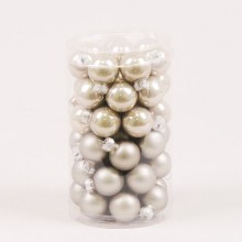 Кульки скляні Flora D 2,5 см 48 шт Сірий (44524)