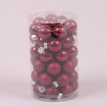 Кульки скляні Flora D 2,5 см 48 шт Червоний (44530)