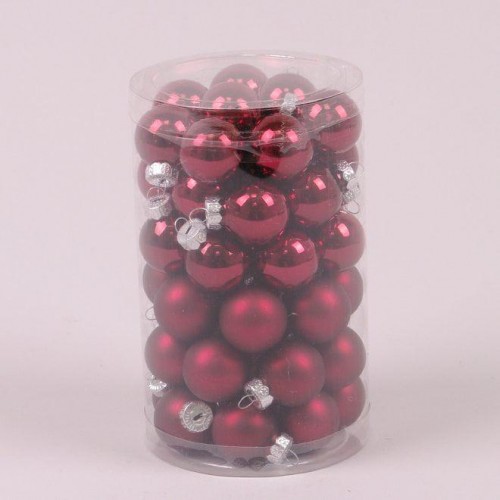 Кульки скляні Flora D 2,5 см 48 шт Червоний (44530) в інтернет супермаркеті PbayMarket!