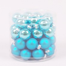 Кульки скляні Flora D 3 см 45 шт Блакитний (44550)
