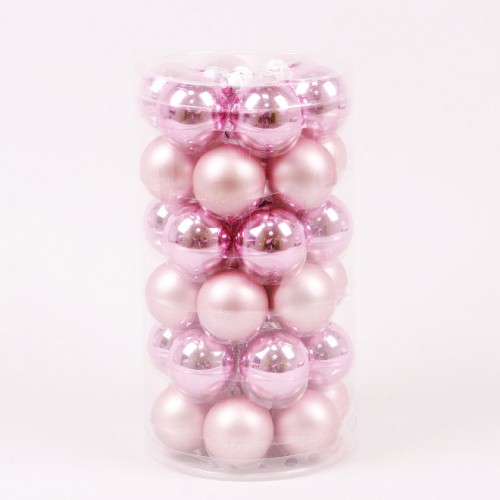 Кульки скляні Flora D 3,8 см 36 шт Рожевий (44565) в інтернет супермаркеті PbayMarket!