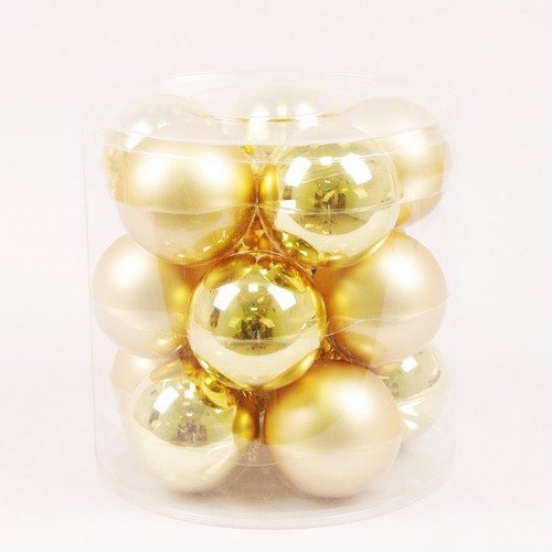 Кульки скляні Flora D 8 см 15 шт Золотистий (44599) в інтернет супермаркеті PbayMarket!