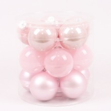 Кульки скляні Flora D 8 см 15 шт Світло-рожевий (44603)
