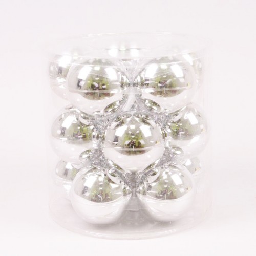 Кульки скляні Flora D 8 см 15 шт Сріблястий (44607) в інтернет супермаркеті PbayMarket!