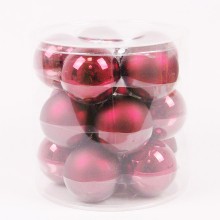 Кульки скляні Flora D 8 см 15 шт Червоний (44602)