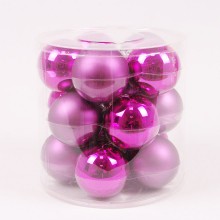 Кульки скляні Flora D 8 см 15 шт Рожевий (44376)