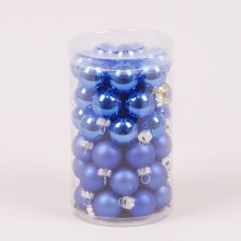 Кульки скляні Flora D-2,5 см 48 шт Синій (44497)