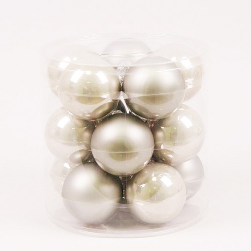 Кульки скляні Flora D 8 см 15 шт Сірий (44355) в інтернет супермаркеті PbayMarket!
