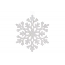 Ялинкова прикраса BonaDi Сніжинка 9 см Білий (788-398)