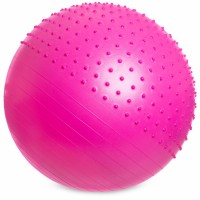 М'яч для фітнесу фітбол напівмасажний Zelart 2 в 1 85 см FI-4437-85 PVC 1400 г ABS Фіолетовий (SK001481)