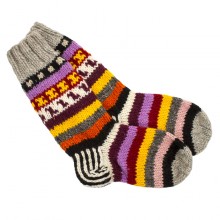 Шкарпетки теплі Тапа Kathmandu вовна яка M Різнокольорові візерунки (27277)