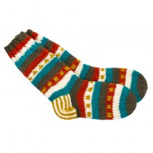 Шкарпетки теплі Тапа Kathmandu вовна яка L Різнокольорові візерунки (27296)