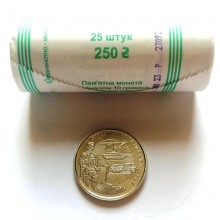 Рол монет Mine 2021 Сухопутні війська ЗС України 10 гривень 25 шт 30 мм Сріблястий (hub_ia86tr)