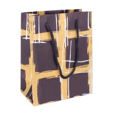 Сумочка подарункова паперова з ручками Gift bag Сесіль 14.5х11х6 см Темно-фіолетовий (11961)
