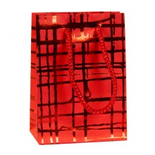 Сумочка подарункова паперова з ручками Gift bag Luxury 11х8х4 см Червоний (19215)