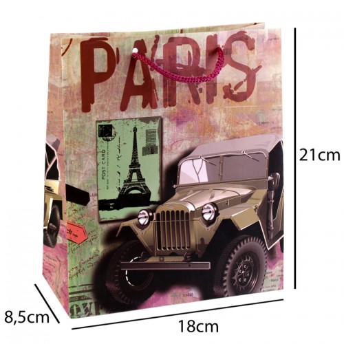 Сумочка подарункова паперова з ручками Gift bag Paris 21х18х8.5 см (19374) в інтернет супермаркеті PbayMarket!