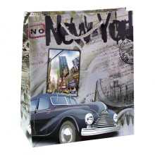Сумочка подарункова паперова з ручками Gift bag Нью Йорк 21х18х8.5 см (19377)
