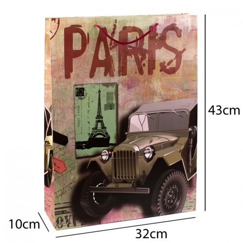 Сумочка подарункова паперова з ручками Gift bag Paris 43х32х10 см (19378) в інтернет супермаркеті PbayMarket!