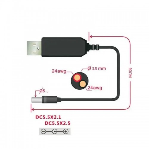 Підвищуючий USB перетворювач напруги Nectronix DC 5 в 12 В 0.75 А 5.5x2.1 мм (100925) в інтернет супермаркеті PbayMarket!